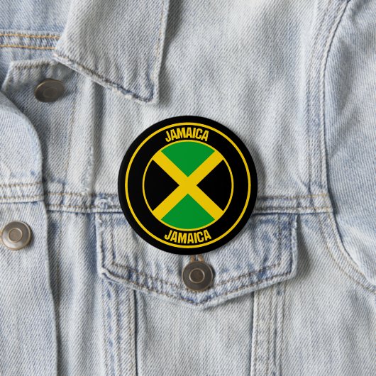 Jamaica Round Emblem Ronde Button 7,6 Cm (In situ)
