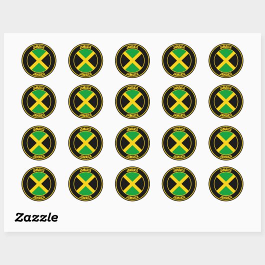 Jamaica Round Emblem Ronde Sticker (Vel)