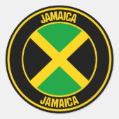Jamaica Round Emblem Ronde Sticker (Voorkant)