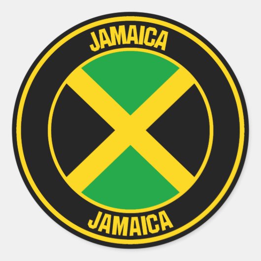 Jamaica Round Emblem Ronde Sticker (Voorkant)