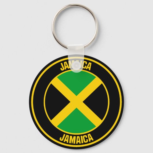 Jamaica Round Emblem Sleutelhanger (Voorkant)