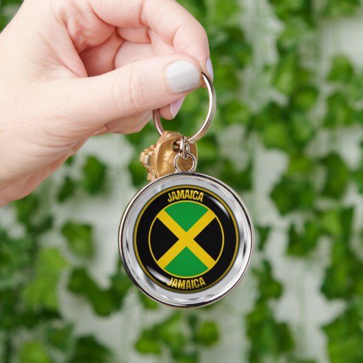 Jamaica Round Emblem Sleutelhanger (Hand)