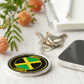 Jamaica Round Emblem Sleutelhanger (Zijkant)