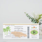 Jamaica Save the Date Boarding Pass (Staand voorkant)