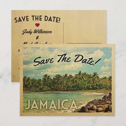 Jamaica Save the Date  Briefkaarten (Voorkant / Achterkant)