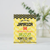JAMAICA Save the Date Linen Paper (Staand voorkant)
