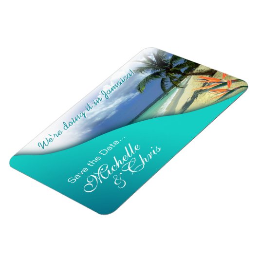 Jamaica Save The Date (smaragdgroene wateren) Magneet (Linkerzijde)
