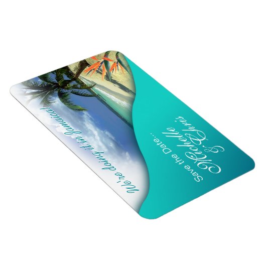 Jamaica Save The Date (smaragdgroene wateren) Magneet (Rechterzijde)