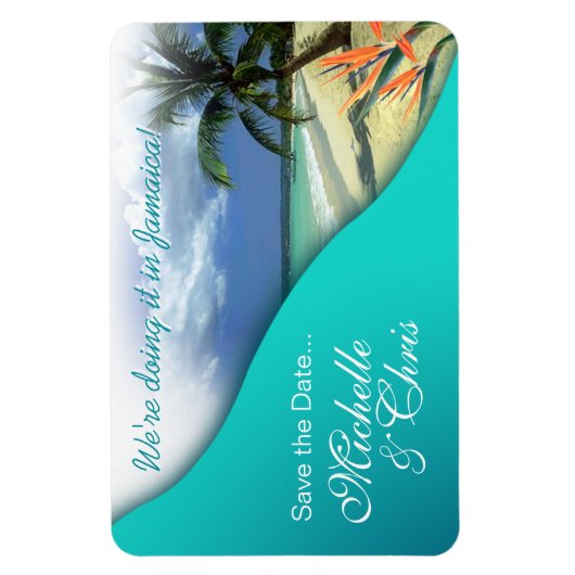 Jamaica Save The Date (smaragdgroene wateren) Magneet (Verticaal)