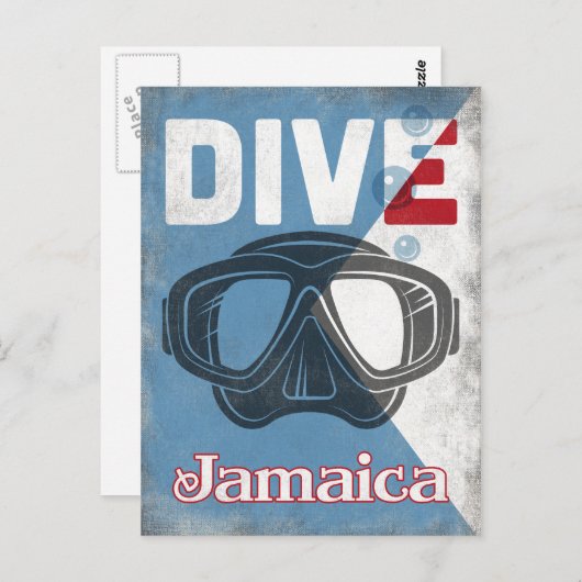 Jamaica  scuba duikmasker briefkaart (Voorkant / Achterkant)