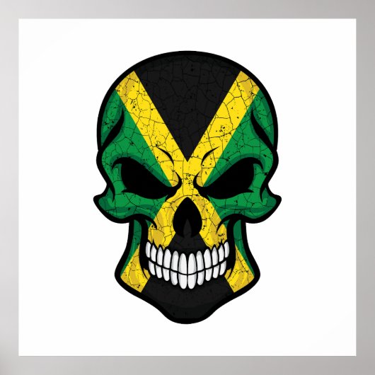 Jamaica Smiling Skull Flag Poster (Voorkant)