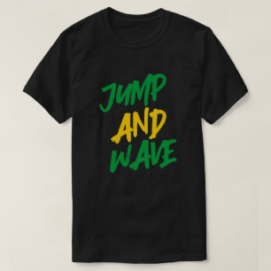 Jamaica Soca Jump en Wave Jamaican-vlagkleuren T-shirt