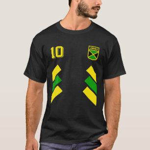 Jamaica Soccer Jamaican Football Stripes 10 Jersey T-shirt