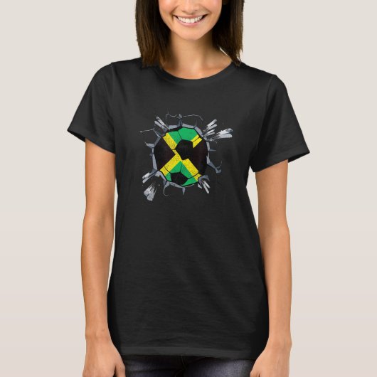 Jamaica Soccer Team Support Jamaica Flag T-shirt (Voorkant)