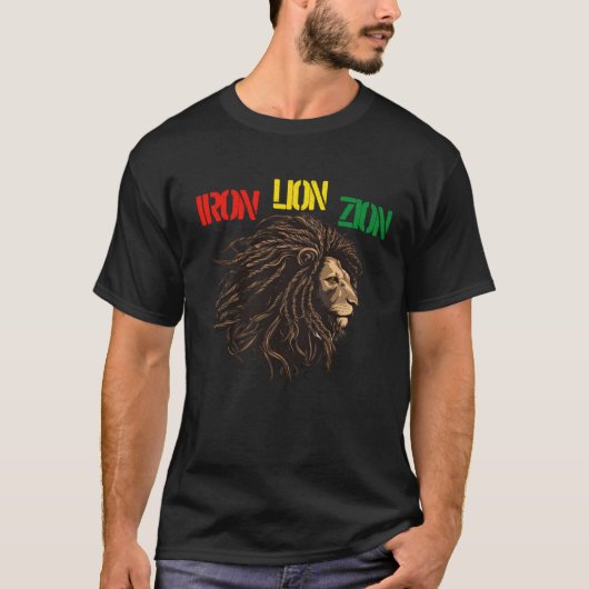 Jamaica Souvenir Rasta Clothing Lion of Judah Root T-shirt (Voorkant)