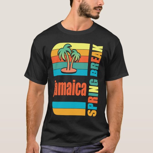 Jamaica Spring Break High School Retro Beach Graph T-shirt (Voorkant)
