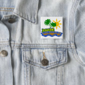 Jamaica State of Mind-knop Vierkante Button 5,1 Cm (In situ)