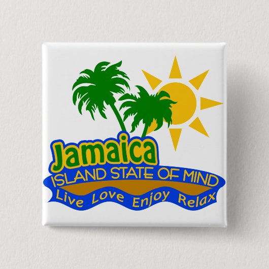 Jamaica State of Mind-knop Vierkante Button 5,1 Cm (Voorkant)