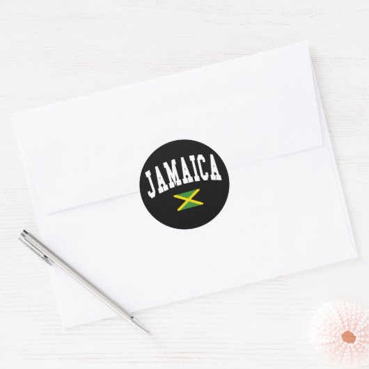 Jamaica Stijl Ronde Sticker (Envelop)