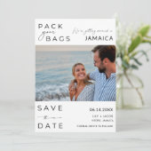 Jamaica Strand Bestemming Foto Bruiloft Save The Date (Staand voorkant)