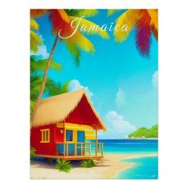 Jamaica Strandhut Reisprint Perfect Poster