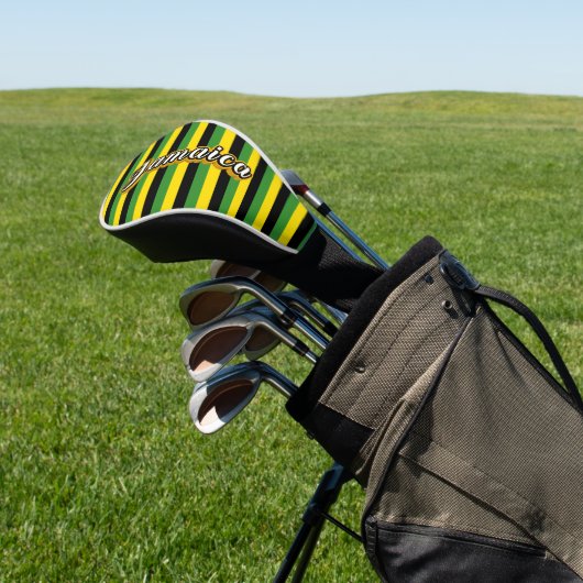 Jamaica streepjes landvlag symbool tekst typografi golfheadcover (Insitu)