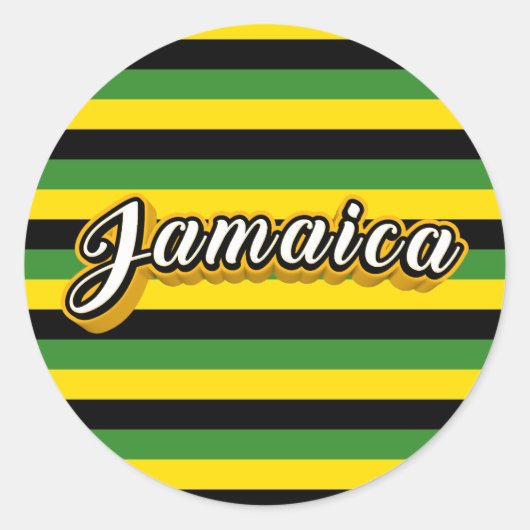 Jamaica strepen ronde sticker (Voorkant)