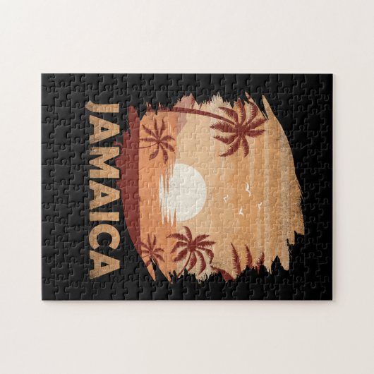 Jamaica  Sunset Scene Graphic Legpuzzel (Horizontaal)