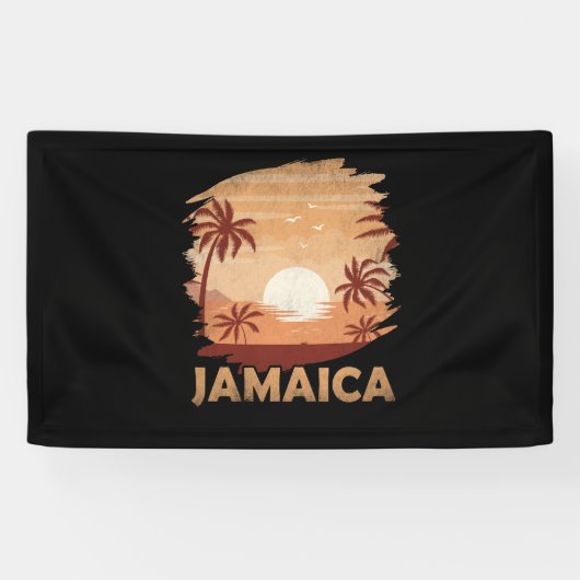 Jamaica  Sunset Scene Graphic Spandoek (Horizontaal)