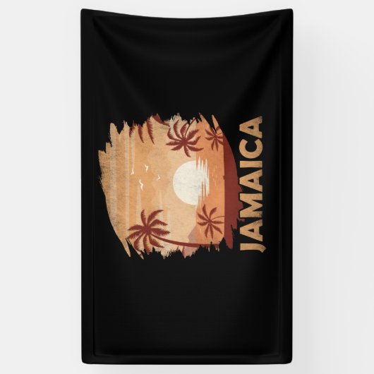 Jamaica  Sunset Scene Graphic Spandoek (Verticaal)