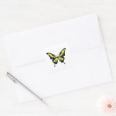 Jamaica Swallowtail Vlinder Vlag Vierkante Sticker (Envelop)