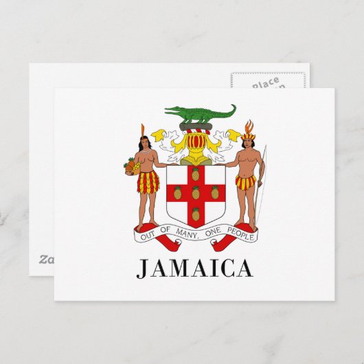 JAMAICA - symbool/wapen/vlag/kleuren/embleem Briefkaart (Voorkant / Achterkant)