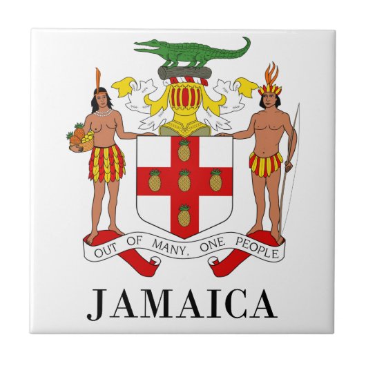JAMAICA - symbool/wapen/vlag/kleuren/embleem Tegeltje (Voorkant)
