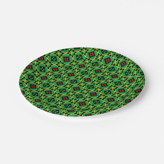 Jamaica Table sets, Hearts & Jamaica Flag Papieren Bordje (Gekanteld)