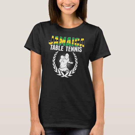 Jamaica Table Tennis   Jamaican Ping Pong Supporte T-shirt (Voorkant)