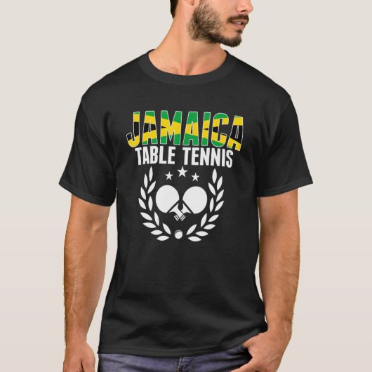 Jamaica Table Tennis Jamaican Ping Pong Supporte T-shirt (Voorkant)