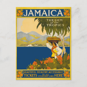 Jamaica The Gem of the Tropics Vintage Travel Briefkaart