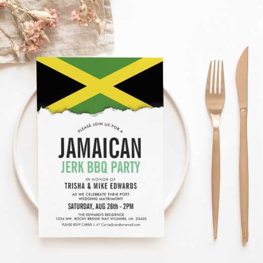 Jamaica thema keuken | Party Flag Nodig Wit uit Kaart