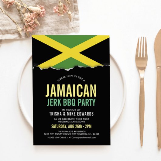 Jamaica thema keuken | Party Flag Uitnodigen Kaart