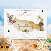 Jamaica-thema uitnodiging voor verjaardagsfeestje