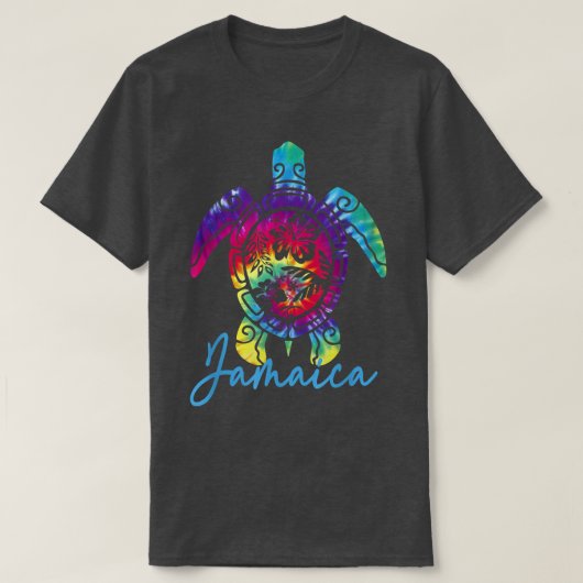 Jamaica Tie Dye Zee Schildpad Bij elkaar passende  T-shirt (Design voorkant)