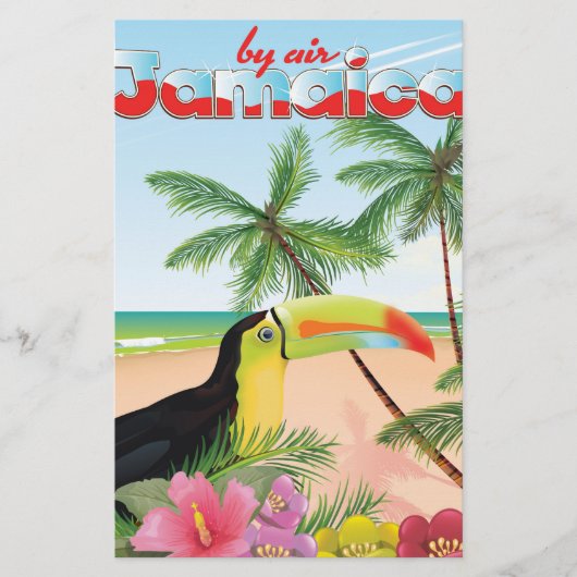 Jamaica toekan strandposter briefpapier (Voorkant)