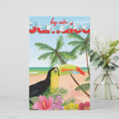 Jamaica toekan strandposter briefpapier (Staand voorkant)