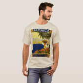Jamaica Travel Illustration Poster T-shirt (Voorkant volledig)