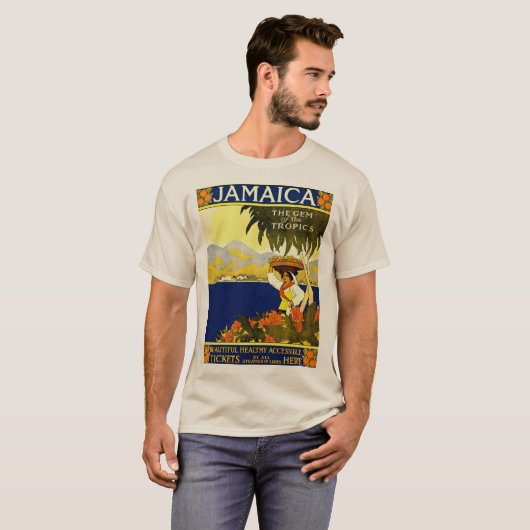  Jamaica Travel Illustration Poster T-shirt (Voorkant volledig)