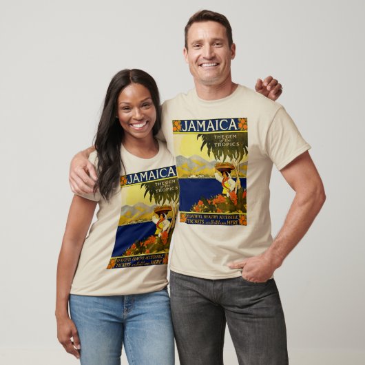  Jamaica Travel Illustration Poster T-shirt (Unisex)
