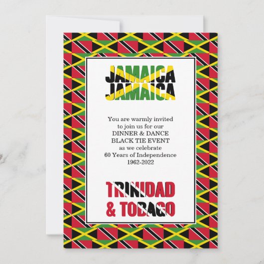 Jamaica Trinidad 60e Verjaardag van de onafhankeli Kaart (Voorkant)