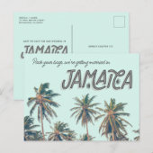 Jamaica Tropical Beach Wedding Save the Date Aankondigingskaart (Voorkant / Achterkant)