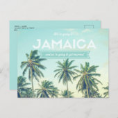 Jamaica Tropical Beach Wedding Save the Dates Aankondigingskaart (Voorkant / Achterkant)