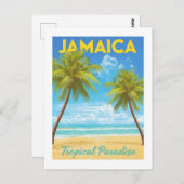 Jamaica Tropical Paradise Palm Tree Beach Briefkaart (Voorkant / Achterkant)